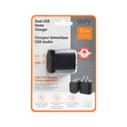 Evry - Chargeur mural 30 W USB-A et USB-C - Noir-6