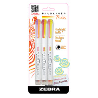 Zebra - Enlumineur Zebra Mildliner Mix - Assortiment chaud - Paquet de 3-Idéal pour les notes d'étude, les surlignages colorés, la création de gribouillages, de lettrages et d'autres produits créatifs