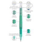 uni-ball – Stylos à gel effaçable– pointe moyenne (0,7 mm) – Couleurs tendance – paquet de 4-Couleur et construction du corps : Rose, bleu ciel, vert, violet