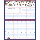MotherWord - Calendrier familial magnétique pour réfrigérateur 2025-2026 - 9 1/2 po H x 15 po l - français-Le papier amélioré résiste aux taches d'encre