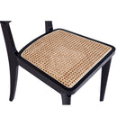 Manhattan Comfort - Lot de 4 chaises de salle à manger Giverny 46 cm style industriel chic - noir et cannage naturel-20,87 po L x 23 po l x 33,07 po H