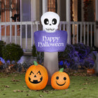 GEMMY - Panneau gonflable Joyeux Halloween - 137 cm-Comprend des piquets et des attaches