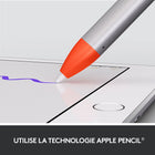 Stylet numérique Logitech Crayon pour tous les iPad (versions 2018 et ultérieures) avec technologie Apple Pencil - Orange-Besoin d'une ligne plus épaisse ou plus fine? Inclinez le crayon: la pointe intelligente ajuste automatiquement le tracé.
