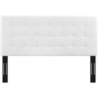 Modway - Paisley Touffe Cuir synthétique rembourré Tête de lit complète / Queen, Blanc-Rembourrage en simili cuir souple