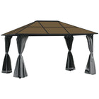 Outsunny - Tente de fête de patio abri de desserte de 10' x 13' - gris-La conception large et luxueuse est idéale pour impressionner vos invités et fournir suffisamment d'abris pour les fêtes de jardin, les barbecues, les rassemblements, etc 