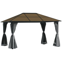 Outsunny - Tente de fête de patio abri de desserte de 10' x 13' - gris-La conception large et luxueuse est idéale pour impressionner vos invités et fournir suffisamment d'abris pour les fêtes de jardin, les barbecues, les rassemblements, etc 