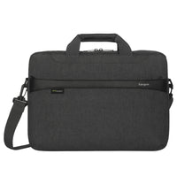 Targus - GeoLite EcoSmart 15-16 po Essential Slim Brief Topload - Charbon-Compartiment zippé et rembourré pour ordinateur portable avec séparateur de documents