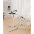 Uplite - Inclinable Mobile ressort à gaz ordinateur portable assis support bureau avec roulettes verrouillées - Blanc-Il est parfait pour les environnements professionnels comme la maison, les bureaux, les écoles, les studios d'art et de musique et les bibliothèques