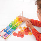 Bigjigs Toys - Puzzle Apprendre à compter-Composé de 45 disques colorés et de 9 tuiles numérotées. À partir de 2 ans.