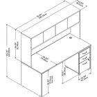 Bush Business Furniture Studio C Bureau de 72 po de largeur x 30 po de profondeur avec clapier et classeur mobile - gris tempête (STC011SG)-Fabriqué aux États-Unis avec des pièces américaines et importées.