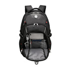 Swissdigital - Sac à dos noir KAPPEL avec localisateur SDD-Poche dédiée pour bouteille d'eau, poche pour étui à lunettes, porte-clés, poches multifonctionnelles et panneau arrière respirant du sac à dos doté d'un rembourrage en maille pour une ventilation confortable de l'air.