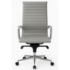 Nicer Interior - Chaise à dossier haut style groupe côtelé - Gris-L'élévateur pneumatique permet un réglage facile à votre hauteur préférée