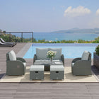 Outsunny - Meubles de patio avec coussins épais et causeuse, gris-Convient parfaitement au jardin, balcon, terrasse, bord de piscine et autres espaces appropriés dans votre jardin