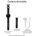 Google - Pixel Watch 3 - 45 mm - Wi-Fi - Boîtier noir mat - Bracelet sport noir volcanique-Jusqu'à 40 heures d'autonomie de la pile, soit plus de 50 % de plus que sur la Pixel Watch 3, ou jusqu'à 72 heures en mode Économiseur de pile