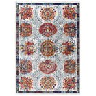 Modway - Entourage Treillis marocain floraux vieillis Kensie Tapis de 5 pi l x 8 pi L - Ivoire Bleu Rouge Orange Jaune-Tapis floral marocain vieilli usé