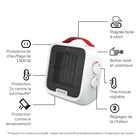 Honeywell - Radiateur céramique HeatBudMD XL, Blanc-Convient aux espaces personnels et aux petites pièces