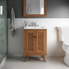 Modway - Birdie 24" Bois de teck Armoire de toilette de salle de bain (lavabo non inclus) - Naturel-Charnières à fermeture douce