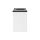 Modway - Bryn Support mural de 36" Vanette de salle de bain - Blanc Noir-Évier en céramique avec comptoir intégré