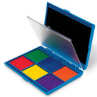 Learning Resources - Tampon encreur lavable, couleurs variées, 2/paquet (LER4275)-Couleur d’encre : Noir, vert, bleu, orange, rouge, jaune et violet