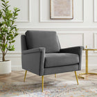Modway - Chesapeake Performance Velvet Fauteuil - Gris or-Revêtement en velours de performance