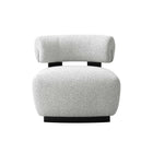 Manhattan Comfort - Bartow fauteuil d’appoint rembourré style milieu du siècle 30,7" - ivoire et noir-Chaise d’appoint moderne du milieu du siècle pour une utilisation dans le salon