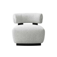 Manhattan Comfort - Bartow fauteuil d’appoint rembourré style milieu du siècle 30,7" - ivoire et noir-Chaise d’appoint moderne du milieu du siècle pour une utilisation dans le salon