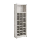 Prepac - Cabinet d'entrée Rustic Ridge 26 po avec rangement et affichage pour chaussures - Blanc vieilli-Armoire de rangement blanche contemporaine avec charme de ferme: Un ajout élégant et fonctionnel à votre entrée, chambre ou placard, cette armoire de rangement haute offre 27 étagères cubiques de taille égale pour les chaussures, les chapeaux, les foulards et plus encore, tandis que l'étagère ouverte de 16 po en haut offre de la place pour vos plus gros articles comme des bottes et des sacs fourre-tout