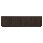 Hudson&Canal - Meuble TV Hanson pour téléviseurs jusqu'à 85 pouces - Alder Brown-Comprend quatre portes avec armoires fermées et 4 étagères pour un grand espace de rangement