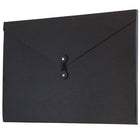 JAM Paper - Portefeuille Kraft à Boutons et Attaches à Ficelle Grand - 9 1/4 x 14 x 3/8 - Noir Recyclé-Quantité : Vendu à l'unité