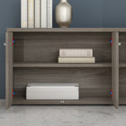 Bush Business Furniture- Armoire de rangement basse hybride avec portes, hickory moderne (HYS160MH-Z)-Chaque étagère supporte jusqu'à 50 livres