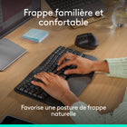Logitech - Wave Keys Clavier ergonomique sans fil, repose-poignets rembourré - Graphite-Plus de soutien des paumes, moins de pression: un repose-poignets rembourré avec mousse à mémoire de forme vous soutient tout au long de la journée et soulage vos poignets
