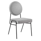 Modway - Craft Tissu rembourré Fauteuils d’accompagnement à manger Ensemble de 2 - Noir Gris clair-Chaises à manger modernes du milieu du siècle