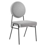 Modway - Craft Tissu rembourré Fauteuils d’accompagnement à manger Ensemble de 2 - Noir Gris clair-Chaises à manger modernes du milieu du siècle