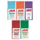 JAM Paper - Papier de soie - Assortiment arc-en-ciel - 50 feuilles-Ce papier de soie est fabriqué à partir de papier colouré de 10 lb, présente une finition lisse et est facile à utiliser