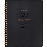 AT-A-GLANCE - Agenda hebdomadaire/mensuel Signature 2026 - 11 po H x 8 3/8 po l - noir - bilingue-13 mois : janvier 2026 à janvier 2027