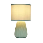Simple Designs - Mini lampe de table texturée - vert sauge avec abat-jour assorti-Assemblage et utilisation: Le produit est livré assemblé et il suffit de fixer l'abat-jour à la base avec un écrou à douille fourni avant utilisation