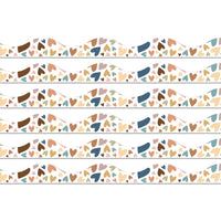 Ashley Productions - Bordure festonnée magnétique - Cœurs « Tout le monde est le bienvenu » - 12 pi/paquet - Paquet de 6-Décorations et bordures magnétiques colorées pour tableaux blancs, casiers et autres surfaces en acier