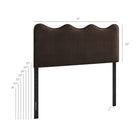 Modway - Athena Velours de performance résistant aux taches Tête de lit Queen size, Marron chocolat-Conception à vagues festonnées
