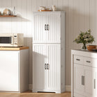 HOMCOM - Armoire de garde-manger 64 po avec étagères réglables - blanc-Couleur : Blanc 