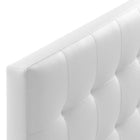 Modway - Lily Vinyle rembourré Tête de lit Queen, Blanc-Cadre en panneaux de fibres et contreplaqué