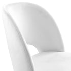 Modway - Rouse Performance Velvet Fauteuil d’appoint de salle à manger - Blanc-8