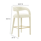 Modway - Pinnacle Performance Velvet Tabouret de bar - Or ivoire - Ensemble de 2-Sellerie en velours Performance résistante aux taches