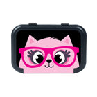 ZIPIT - Boîte de Rangement Recyclée - Motif chat rose-Dimensions: 8,5 L x 5,9 W x 2,4 D po
