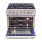 Kucht - 36 po Série KDF Cuisinière Pro Style au gaz propane - Acier inoxydable/Blanc-Les grilles robustes en fonte permettent de déplacer facilement les casseroles entre les brûleurs sans avoir à les soulever