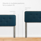 Modway - Bridgette Bois Lit plateforme jumelle avec pieds écartés - Gris Azur-Système de soutien en lattes de bois