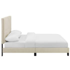 Modway - Melanie Bouton à touffe Tissu rembourré Lit plateforme Queen, Beige-Tête de lit capitonnée à boutons rembourrés