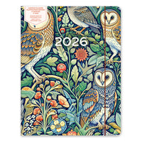 Orange Circle Studio - 2026 Agenda mensuel Just Right - 9.75 po x 7.50 po - guetteurs de nuit - Bilingue-Doté d’une bande élastique pour la fermeture et d’une pochette de rangement intérieure