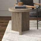 Hudson&Canal - Table d'appoint ron Holm 22" L - Chêne gris vieilli-Fini en chêne gris vieilli aspect bois