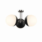 Modway - Stellar 3-Lumière Lumière de plafond semi-encastrée - Nickel poli à l’opale-Bras métalliques