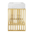 Modway - Gridiron 30" Vanette de salle de bain - Or blanc-Coussinets de pied ajustables en hauteur